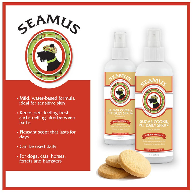 SEAMUS Sugar Cookie Pet Daily Spritz-Cologne-Deodorant-Odor-Eliminator-Body Spray Dogs, Cats Small Animals-Water Based, Time Released Long Lasting, Great Deodorizer Bedding Cages - PawsPlanet Australia