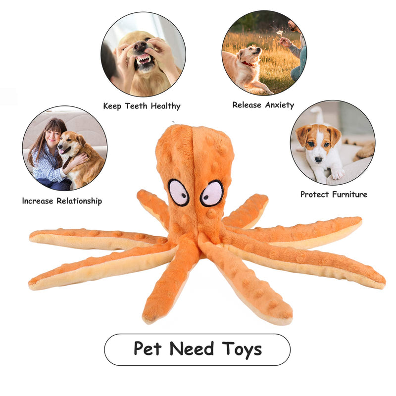Dcola Dog Toys 3 Pieces Octopus Dog Toy Squeaky Corduroy Puppy Toys Interactive Dog Toys No Stuffing Dog Chew Toys Puppy Teething Toy Dog Indestructible Gifts for Dogs Pet Carrot - PawsPlanet Australia