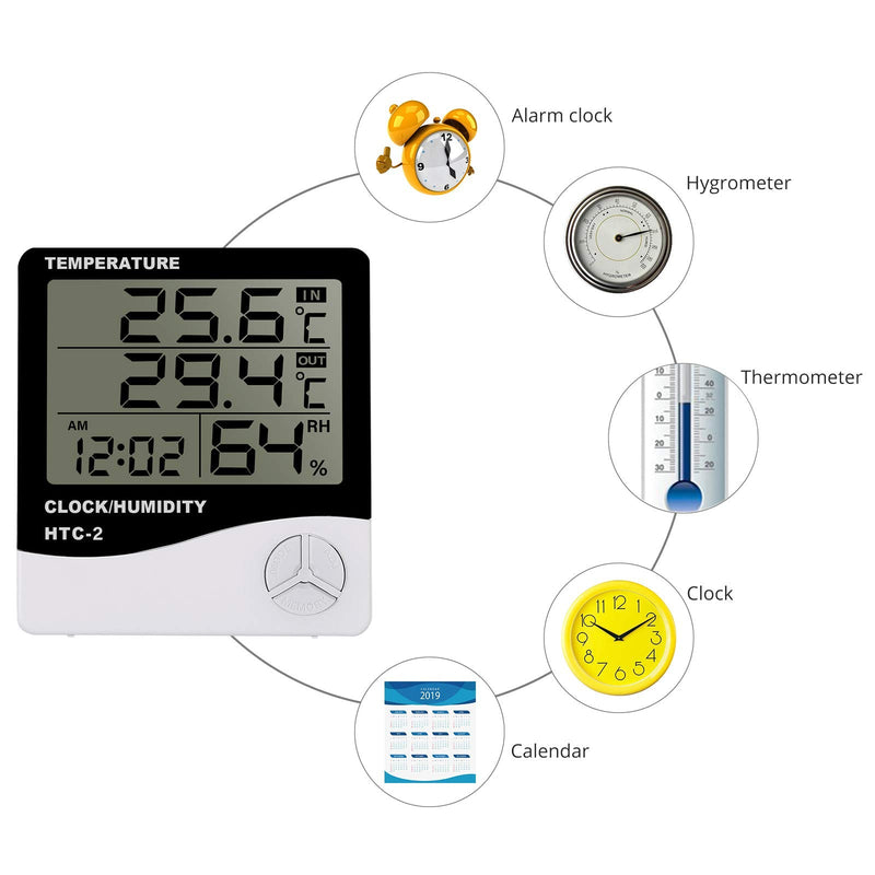 CAMWAY 2pcs Aquarium Thermometer Fish Tank Thermometer Hygrometer Digital Aquarium Temperature Thermometer with 1.5m Probe Cable - PawsPlanet Australia