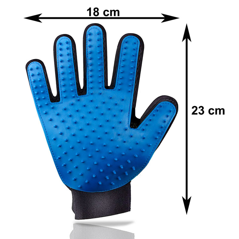 Lechelt Loose Pet Hair Grooming Glove for Easy Removal-Like A Massage for Dogs and Cats, Blue - PawsPlanet Australia