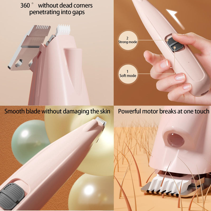 Dog Paw Trimmer, Pet Foot Hair Trimmer, USB Rechargeable Dog Clipper, 40 dB Low Noise Dog Cat Electric Hair Trimmer with LED, for Paws, Eyes, Ears, Face, - PawsPlanet Australia