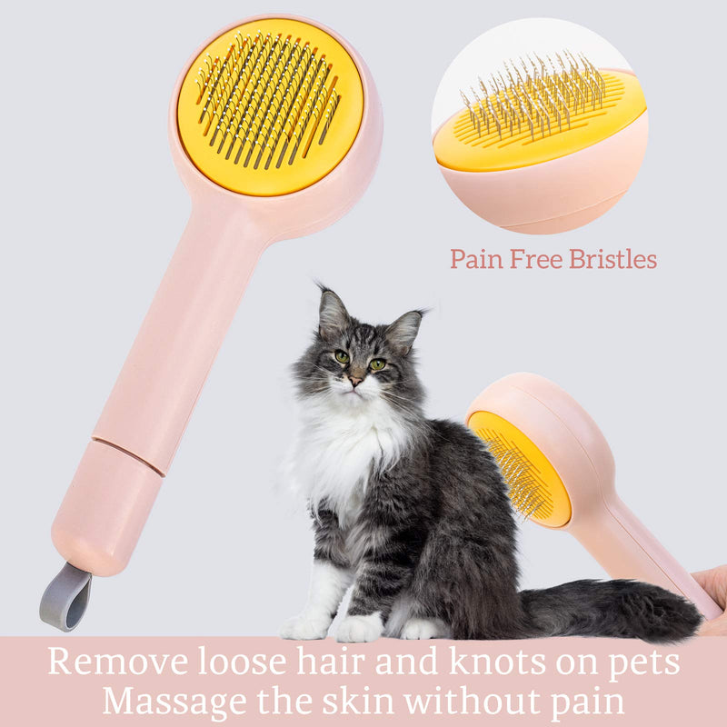 PETPSILAB 3 in 1 Pet Grooming Brush Kit, Professional Undercoat Deshedding Comb Set For Dogs And Cats With Short & Long Hair Effectively Reduce Shedding, Pet Bath & Massage Brush For Small Medium And Large Pet, Slicker Shedding Hair Tool, Pink - PawsPlanet Australia