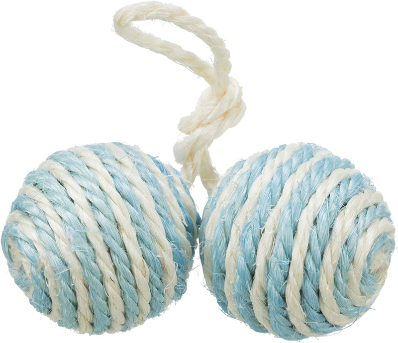 Trixie 2 balls on a rope, sisal - PawsPlanet Australia