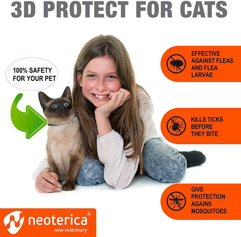 Rolf Club 3D FLEA Collar for Cats - Flea and Tick Prevention for Cats - Cats Flea and Tick Control for 8 Months - Safe Tick Repellent - Waterproof Tick Treatment - PawsPlanet Australia