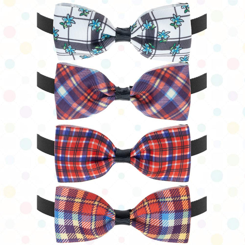 [Australia] - BINGPET Plaid Dog Bow Ties Collar - 12 Pack Adjustable Cat Bow Ties - Pet Bowties Collar for Small Medium Dogs, Puppies and Cats 