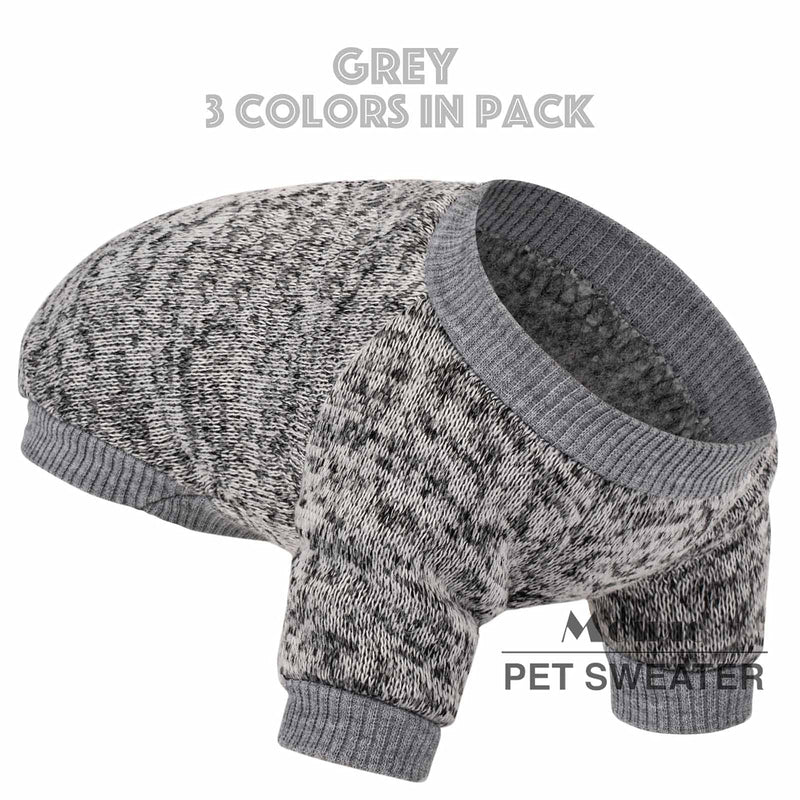 Dog Sweater, Dog Sweaters for Small Dogs, 2, 3 Pack Warm Soft Pet Clothes for Puppy, Medium Large Cat, Dogs Girl or Boy, Dog Shirt Vest Coat for Winter Christmas X-Small Grey+Navy+Blue - PawsPlanet Australia