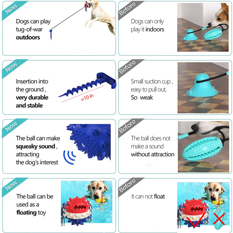 TEVUTEVU Dog Chew Toy for Aggressive Chewers Multifunction Interactive Rope Ball Toy for Middle Large Breed Outdoors - PawsPlanet Australia