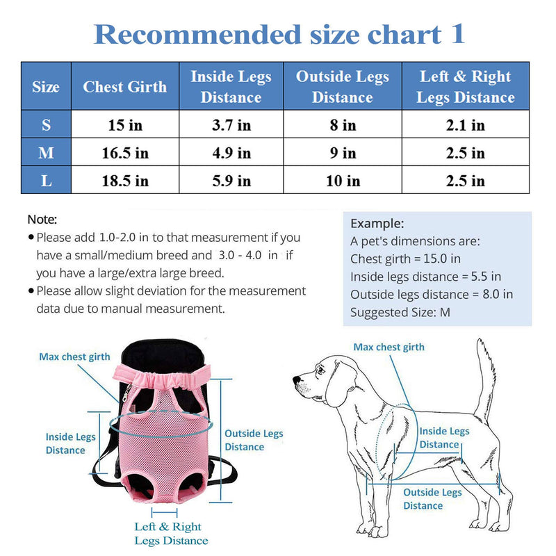 [Australia] - YINGJEE Dog Carrier Legs Out Front Pet Carrier Backpack Adjustable Puppy Cat Small Bag with Shoulder Strap and Sling for Traveling Hiking Camping Outdoor S Pink 