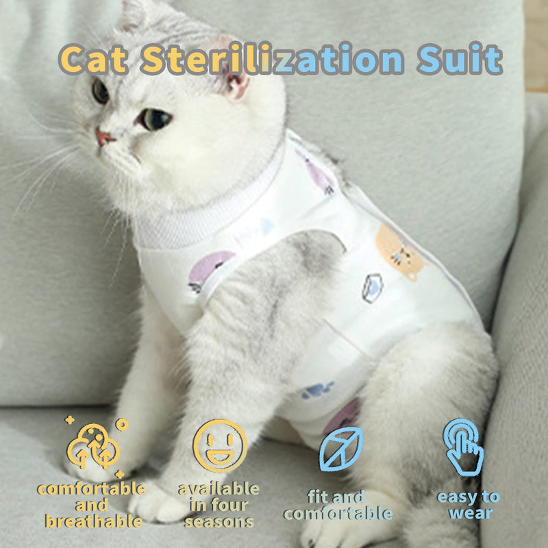 CGLRybO Cat Bodysuit After Surgery Castration Pet Medical Surgical Shirt Surgery Recovery Suits for Cats (Style:Cat, M) Style:Cat - PawsPlanet Australia