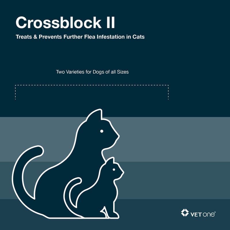 VetOne: CrossBlock II Kills & Prevents Fleas on Cats & Kittens Over 9 Lbs. 3 Applications. - PawsPlanet Australia