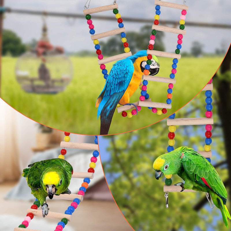 EndearingTails 10 Ladders Bird Ladder Bridge, Swing/Climbing Toys for Parakeet, Cockatiel, Finch, Lovebird, Monk Parakeet, Parrotlet, African Gray Parrot, Hanging cage Accessory - PawsPlanet Australia