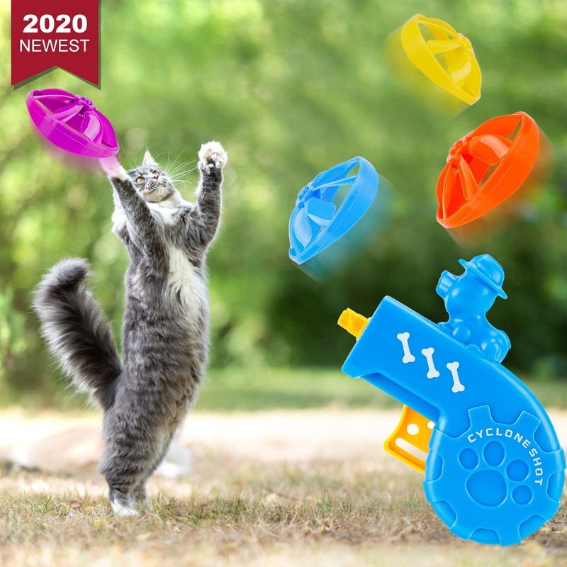 [Australia] - GB4 Cat Fetch Toy - Cat Tracks Cat Toy - Fun Levels of Interactive Play - Cat Toys with 5 Colors Flying Propellers Satisfies Kitty’s Hunting, Chasing & Exercising Needs Blue 