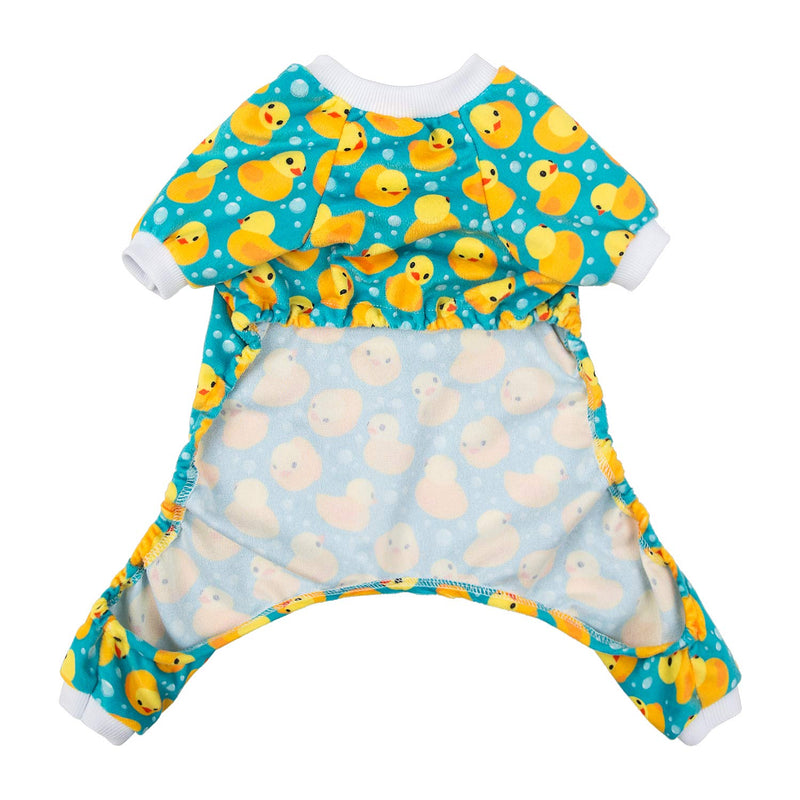 CuteBone Dog Pajamas Yellow Ducks Dog Apparel Dog Jumpsuit Pet Clothes Pajamas Coat Xmas P50M Medium - PawsPlanet Australia
