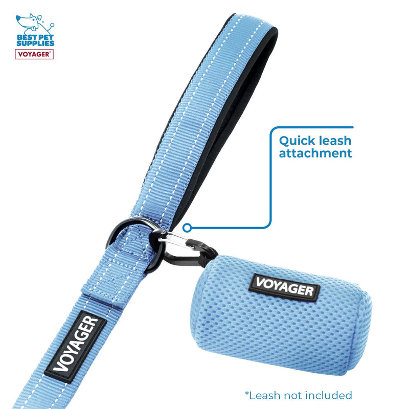 Voyager Step-In Air Dog Harness for Small and Medium Dogs – All Weather Mesh Step in Vest Harness Leash Waste Bag Dispenser by Best Pet Supplies (Dispenser \w 15 Bags) Baby Blue Dispenser - PawsPlanet Australia