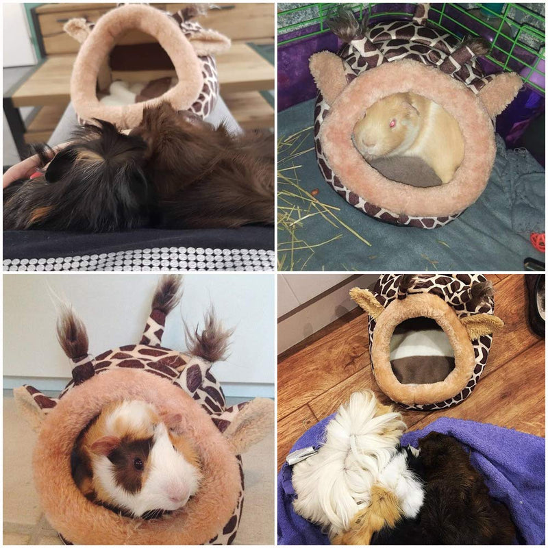 [Australia] - PULEIDI Guinea Pig Bed - Washable Guinea Pig Cage Accessories Small Animal Bed Hideout for Guinea Pig,Chinchilla,Hamsters,Hedgehog L Giraffe 