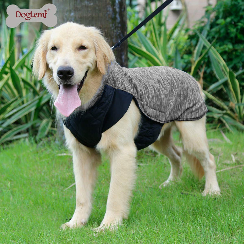 Komate Dog Winter Warm Coat Pet Windproof Jackets for Cold Autumn and Winter Reversible Puppy Clothes for Small Medium Large dogs with 7 sizes from XS to 3XL (M (Chest 50-58cm), Gray) M (Chest 50-58cm) - PawsPlanet Australia