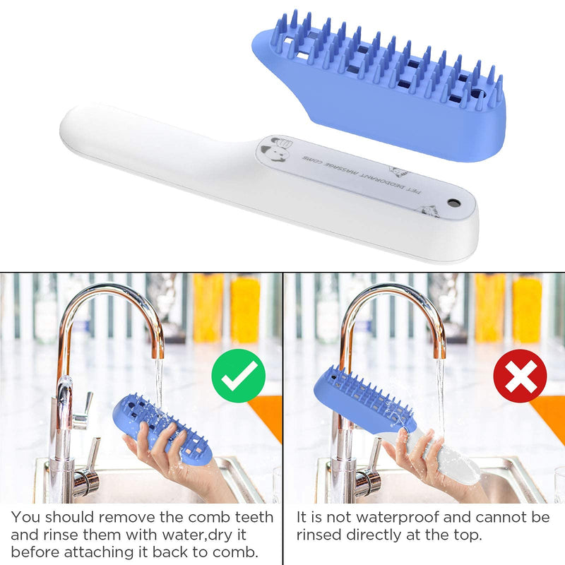 Cat Grooming Brush, Dematting Comb for Dogs Puppy Removes Tangles and Knots, Soft Painless Massaging Pet Supplies with 1 Replaceable Comb Brush - PawsPlanet Australia