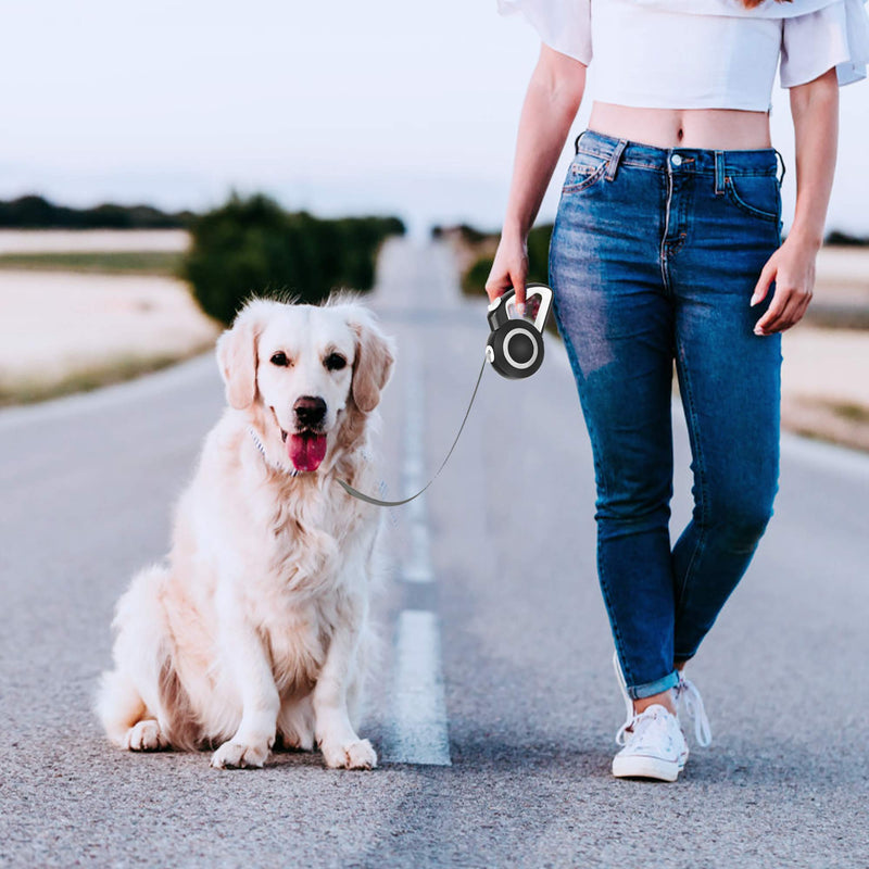 Dog Retractable Leash, 16ft Heavy Duty Dog Walking Leash Tangle-Free Pet Leash for Small Medium Dogs, Nylon Ribbon Leash One -Hand Brake and Lock - PawsPlanet Australia