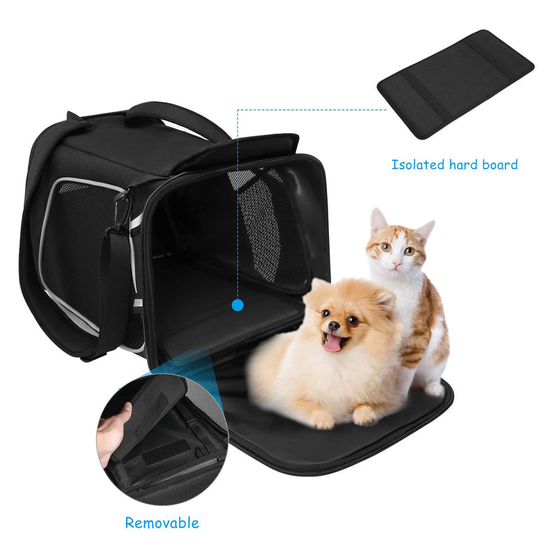 MOSISO Dog Carriers Cat Pet Carrier, Airline Approved Soft Sided Pets Carry Bag for Small Medium Cats/Dogs 15LB-25LB Puppies Carriers Bags Durable Breathable Puppy Travel Shoulder Carrier, Black - PawsPlanet Australia