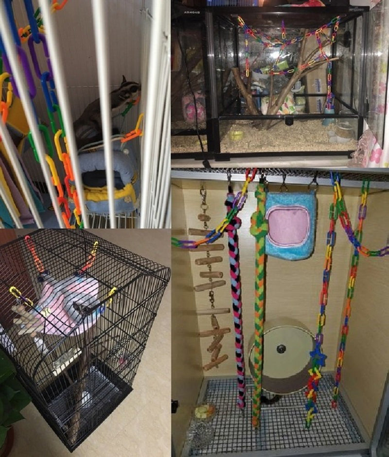 [Australia] - YUYUSO 100 Piece Plastic C-Clips Hooks Chain Links C-Links Rat Parrot Bird Toy Cage 