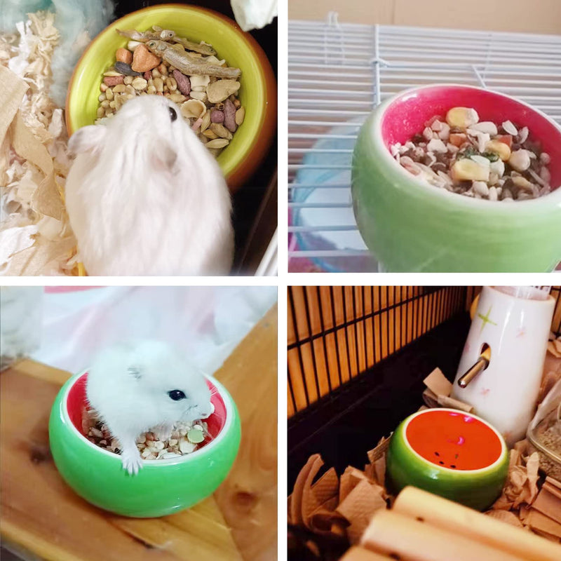 kathson Hamster Bowl Ceramic Small Animal Water Bowl Prevent Tipping Moving and Chewing Food Dish for Guinea Pig Gerbil Ferret Syrian Hamster Chinchilla Rat Hedgehog Bunny (3 Pcs) - PawsPlanet Australia