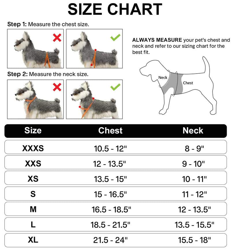 Joytale Step in Dog Harness,Soft Mesh Reflective Breathable Vest Harnesses,Easy Walk Harness with Safety Buckle for Cat and Puppies Dogs,XXXS,Black XXXS--Chest: 25-29cm (Pack of 1) Black - PawsPlanet Australia
