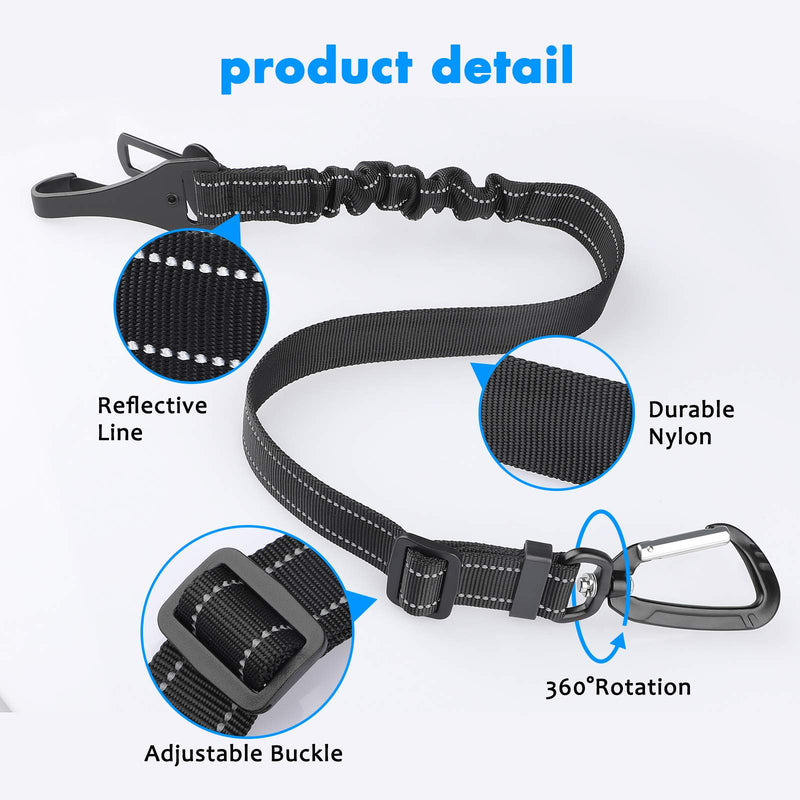 [Australia] - Dog Seat Belt, Upgrade 3-in-1 Adjustable Pet Safety Belt with Heavy Duty Hardware and Swivel Aluminum Carabiner, Buffer Strip to keep Cat & Dog Secure. Vehicle Seat Belt for Small Medium Large Dogs 