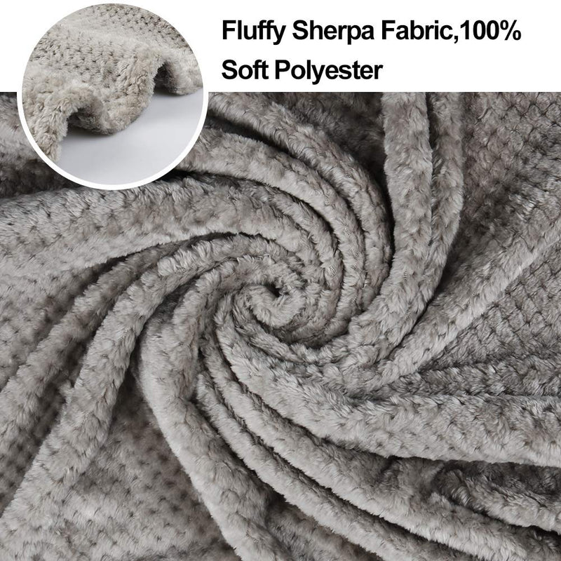 Onarway Dog Blanket Washable 70cm x 100cm Puppy Blanket, Fluffy Fleece Pet Blanket Throw for Puppy Dogs, Cats and Other Small Medium Pets Grey S(70 x 100 CM) Gray - PawsPlanet Australia