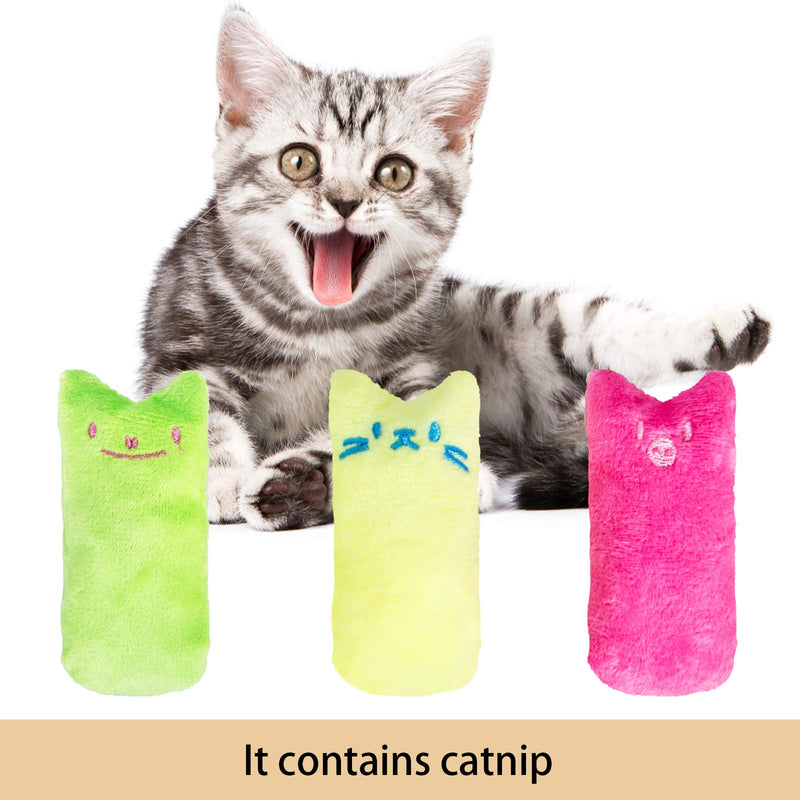 Hywean 1 Pack Catnip Fish with 3 Pack Cat Toys Cartoon Catnip Pillow Cat Toys, Realistic Plush Electric Wagging Funny Fish Toys Chew Simulation Interactive Toys for Cats, Chew and Kicking 4pcs - PawsPlanet Australia