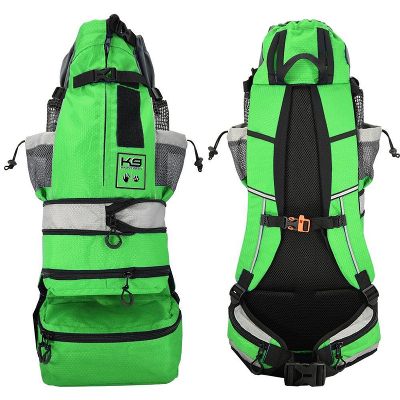 [Australia] - K9 Sport Sack FLEX | Dog Carrier Backpack For Small and Medium Pets| Foward Facing Adjustable Zippers for Size | Veterinarian Approved Safe Pack For Travel (XS-M, GREEN) 