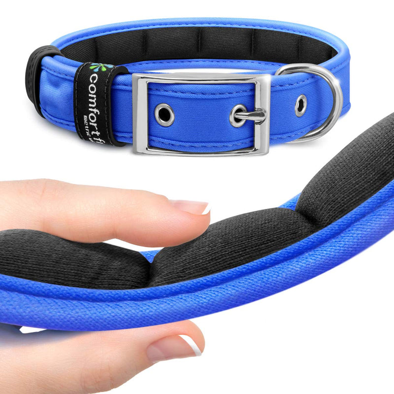 [Australia] - metric usa Comfort Fit Pet Padded Dog Collar ● Red ● Blue ● Purple ● Black with Buckle Adjustable 4 Sizes ● So Comfortable Your Dog Will not Feel The Dog Collar on! Large 