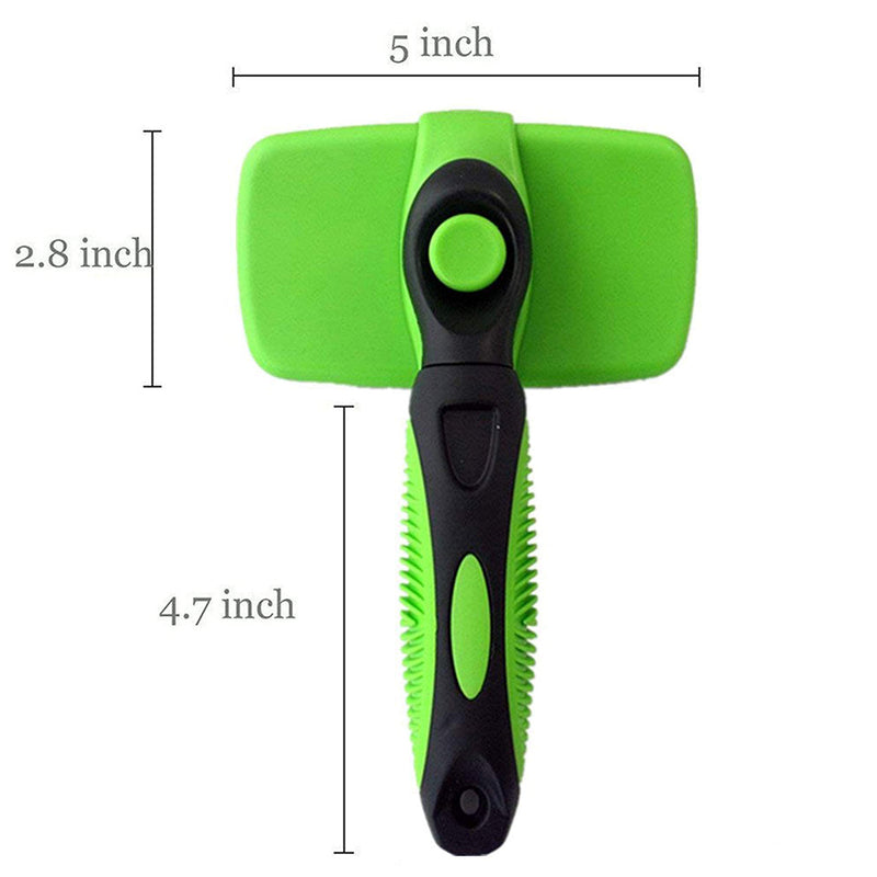 Self Cleaning Dog Brush, Slicker Brush Pet Grooming Brush for Dog & Cat with Short to Long Hair, Premium Deshedding Tool, Effectively Reduces Shedding by up to 98% Green - PawsPlanet Australia