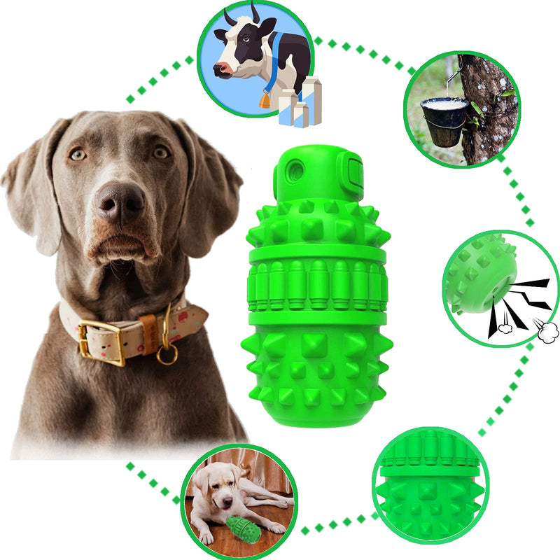 EZSMART Dog Toys for Aggressive Chewers, Durable Dental Care Dog Chew Toys Squeaky Interactive for Boredom - Medium/Large Dogs, Natural Rubber (Green) Green - PawsPlanet Australia