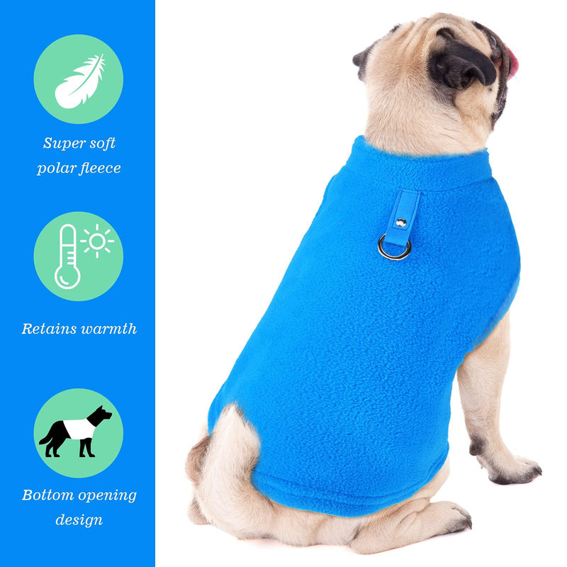 Dog Fleece Vest 4 Pieces Dog Cold Weather Pullover Dog Cozy Jacket Winter Dog Clothes Pet Sweater Vest with Leash Ring for Small Dogs Gray, Green, Purple, Blue S - PawsPlanet Australia