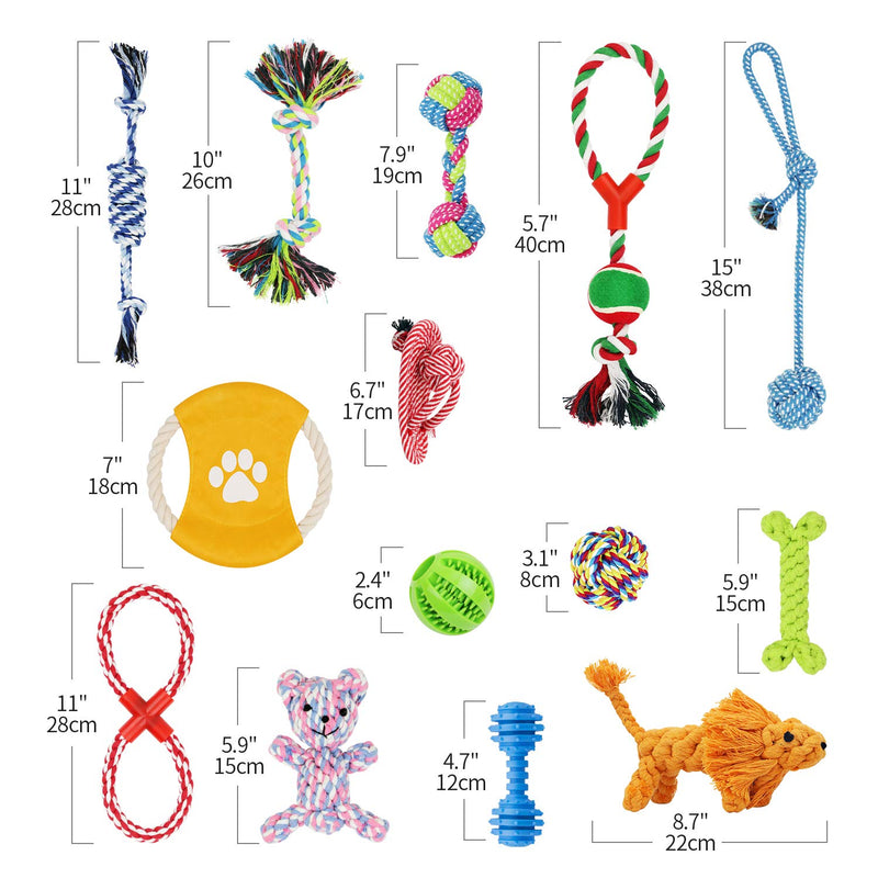 AK KYC 14pcs Puppy Chew Toys Dog Teething Training,Dog Rope Toys,Interactive Dog Toys for Small Dogs - PawsPlanet Australia