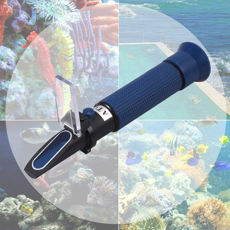 AUTOUTLET Salinity Refractometer for Aquarium Salinity Tester with ATC and Dual Scale 0-100‰ & 1.000-1.070 Specific Gravity Saltwater Tester for Seawater Pool Fish Tank - PawsPlanet Australia