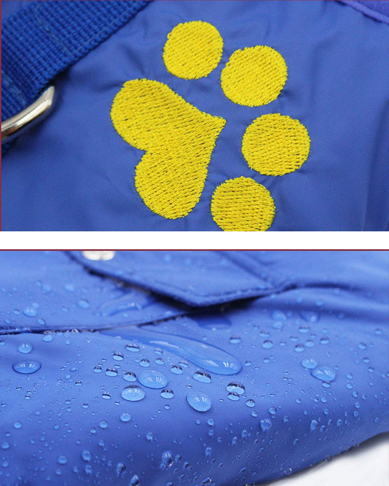 [Australia] - Goocky Dog Winter Autumn Coat, Windproof Waterproof Pet Warm Cotton Jacket Soft Fleece Vest Clothes for Cold Weather for Small Medium Large Dog, Puppy,Cat Blue 