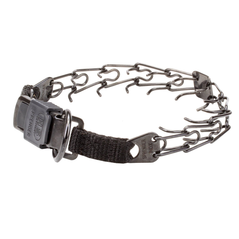 [Australia] - Herm Sprenger Black Stainless Steel Prong Collar with Click-Lock Buckle and Nylon Loop - 2.25 mm x 16 inches 