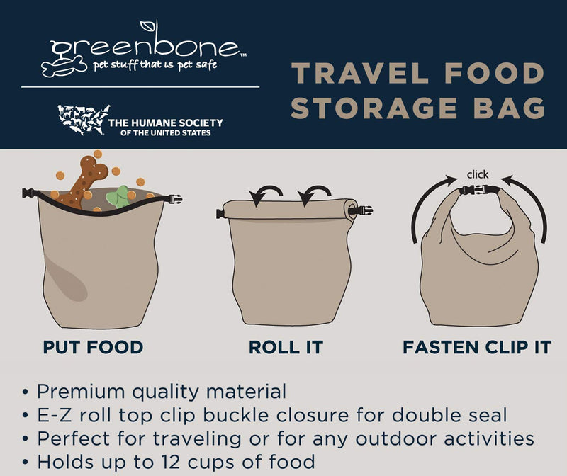 [Australia] - The Humane Society Nylon Self Folding Travel Food Bag Green 