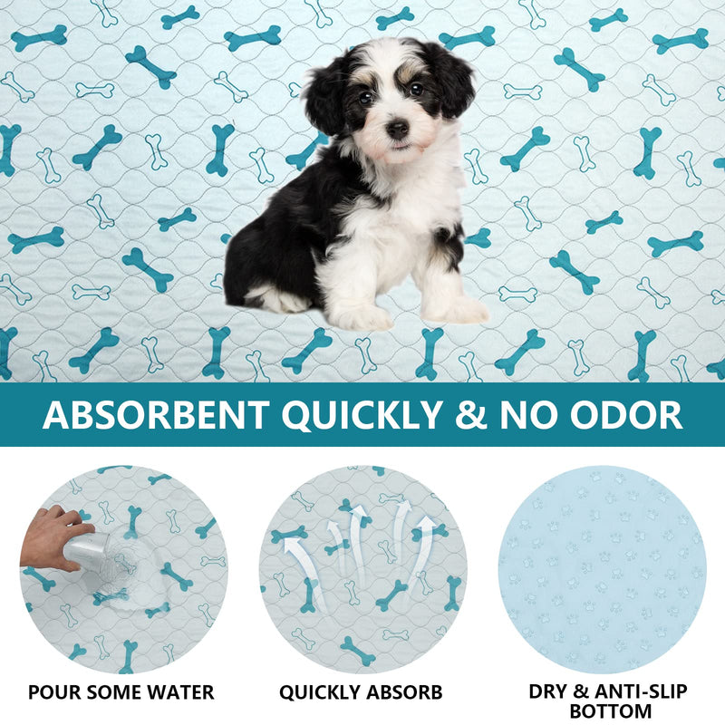 Geyecete Washable Puppy Pads (Pack of 2), Absorbent Puppy Pads Dog Pads, Hygiene Pads, Training Pads for Dogs, Reusable with Non-Slip Base Blue S (S-2 Pieces) 45 x 60 cm Blue - PawsPlanet Australia