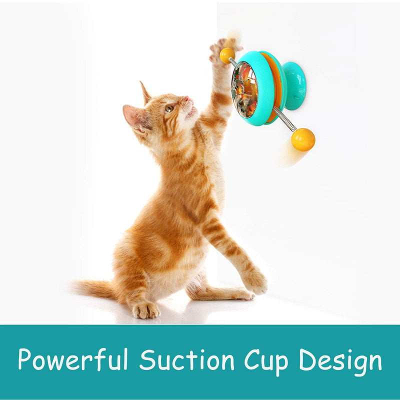 TAOZUA Cat Toy Balls, Interactive Cat Catnip Toy with Strong Suction Cup, Rotating Cat Windmill Toy Indoor Turntable Toy for Cats/Dogs Cat Balls Toy - PawsPlanet Australia