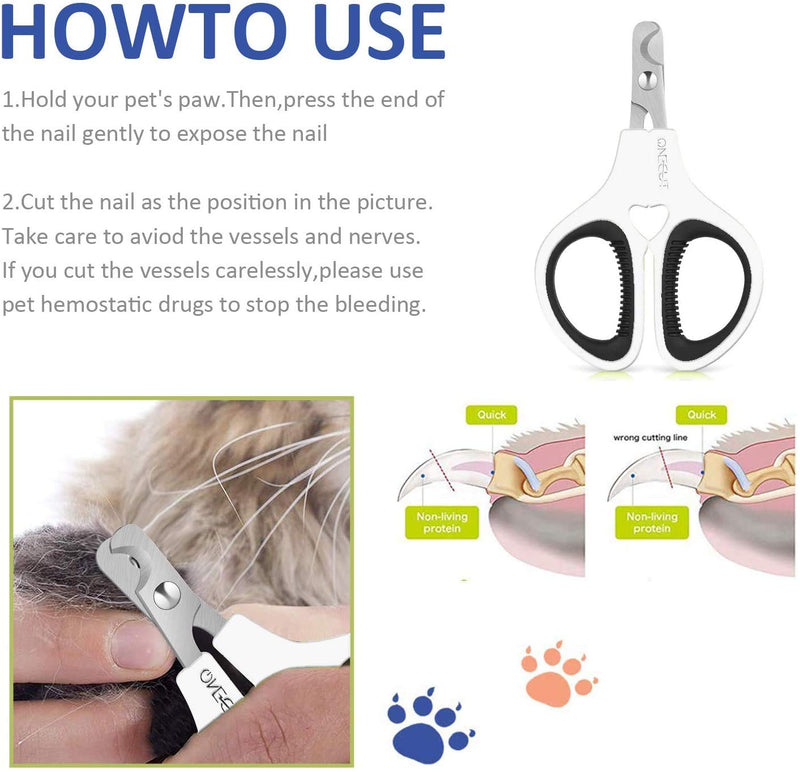 OneCut Pet Nail Clippers, Update Version Cat & Kitten Claw Nail Clippers for Trimming, Professional Pet Nail Clippers Best for a Cat, Puppy, Kitten & Small Dog Black - PawsPlanet Australia