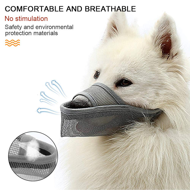 [Australia] - Dog Muzzle Anti Biting Barking Muzzles Adjustable Dog Mouth Cover For Small Medium Large Dog Breathable Drinkable Nylon Mesh Mask Muzzle Prevent Biting Barking Licking Anti Chewing Safety Protection L 