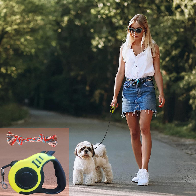 Telescopic dog leash, dog retractable leash, large dogs, 3 m, pet retractable pull rope, retractable dog leash, dog leash, retractable leash for small dogs, yellow, 1 piece - PawsPlanet Australia