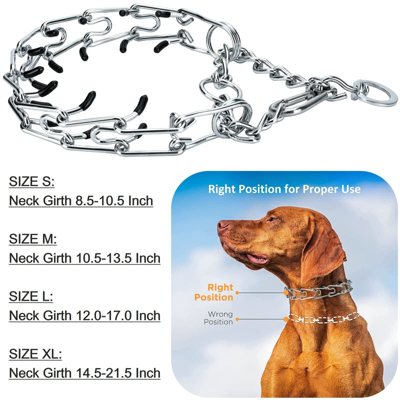 DEYACE Quick Release Dog Anti-Pull Training Collar Adjustable Stainless Steel Collar for Small Medium Large Dogs S, 8.5-10.5 inches - PawsPlanet Australia