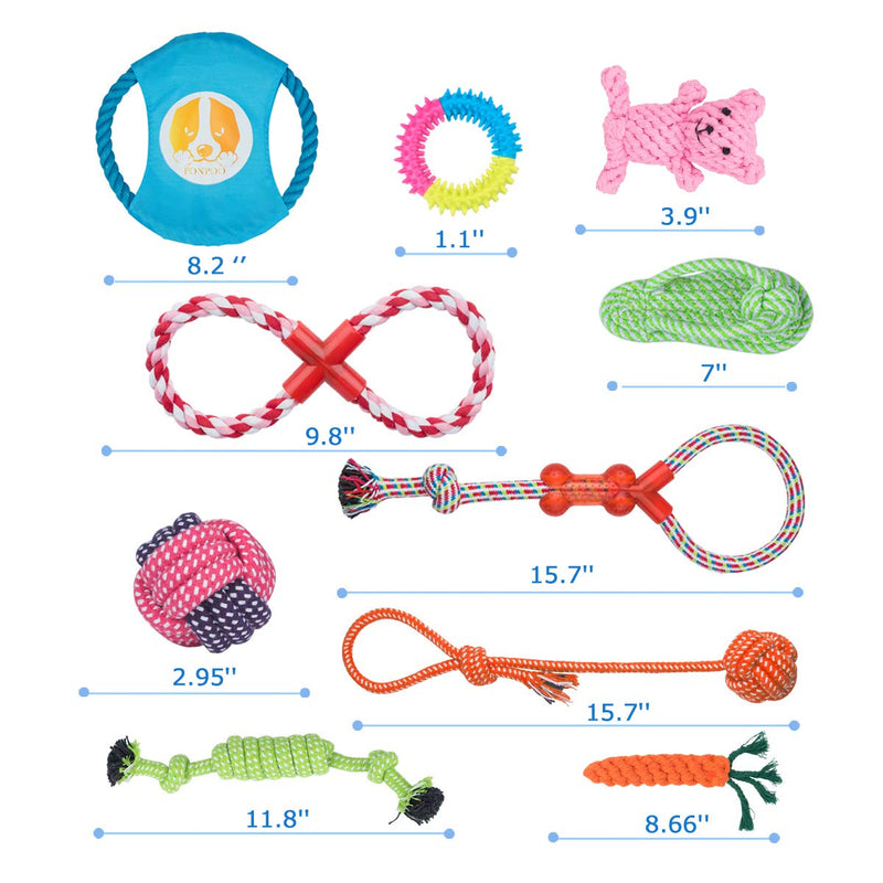 Puppy Rope Toy Pack for Aggressive Chewers, Small Dog Interactive Chew Toys for Teething Tug of War, Durable Pull Toys for Medium Dog 10pcs - PawsPlanet Australia