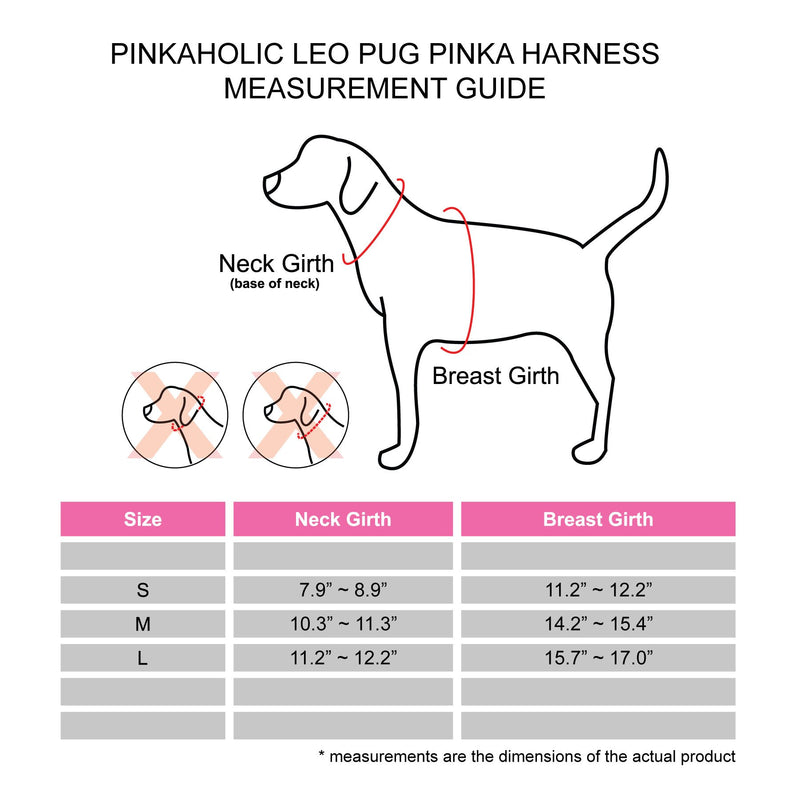 [Australia] - Pinkaholic New York Leo Pug Pinka Harness for Pets, Black, Small 