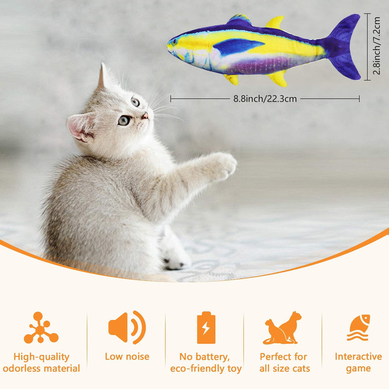 G.C Catnip Fish Toys for Cat, Manual Dancing Wagging Fish, Cat Fish Pillow, Moving Catnip Toys, Cat Chew Toys, Interactive Plush Cat Toys for Kitten - PawsPlanet Australia