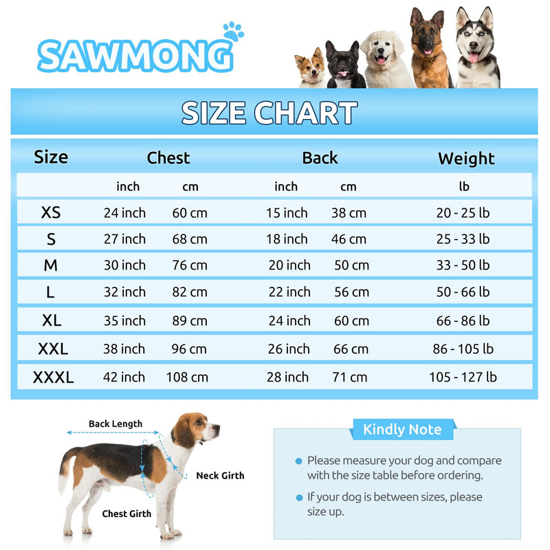 SAWMONG Leopard Dog Onesie for Surgery Female, Long Sleeve Recovery Suit After Surgery for Medium Large Dogs, Surgical Dogs Pajamas PJS Full Bodysuit Jumpsuit for Shedding Cone Alternative X-Large Blue Leopard - PawsPlanet Australia