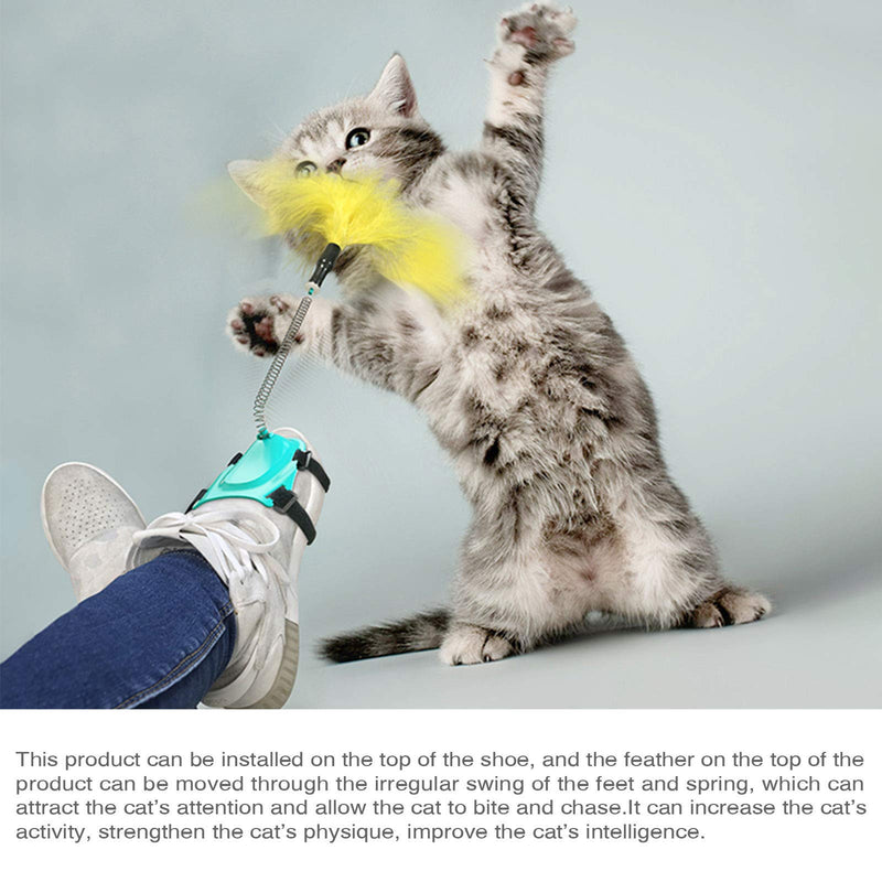Hszphjj Interactive Cat Toys, Feather Cat Toys Installed on Shoes, Pet Companion Toys without Manual Use, Suitable for Cats of All Ages and Sizes(4 Pcs Feathers) - PawsPlanet Australia